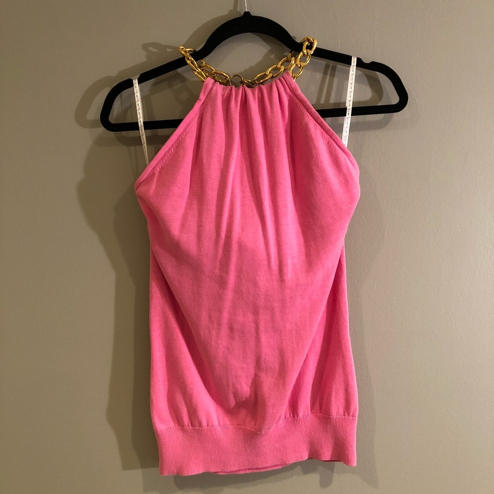 Lilly Pulitzer // Pink Halter Top with Chain
